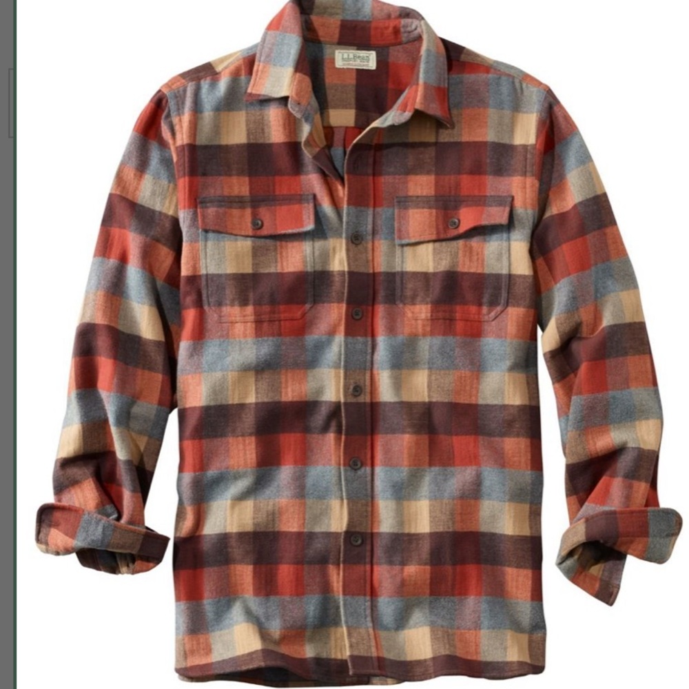 L.L.Bean Mens Chambois Plaid Flannel Shirt L